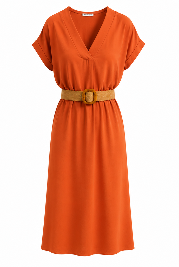 Jurk met riem - Oranje .webp
