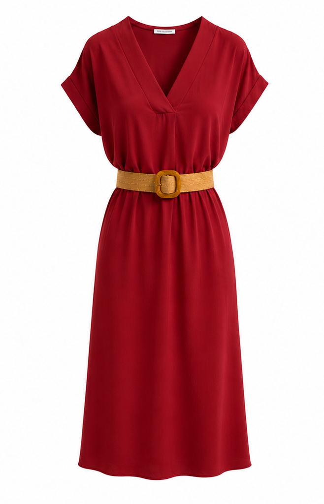 Jurk met riem - Rood.webp