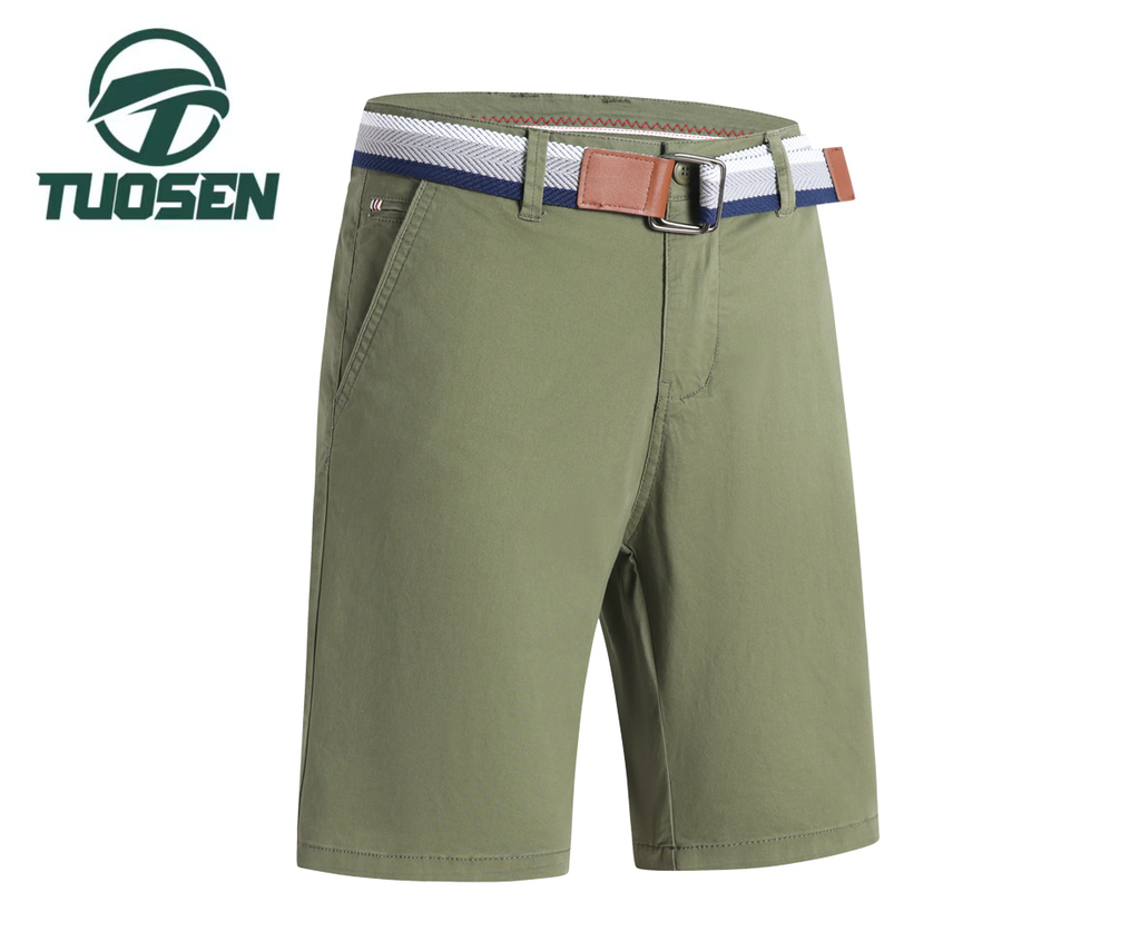 [DTN5256-4-40] Herenshort met riem - Donkergroen (40)