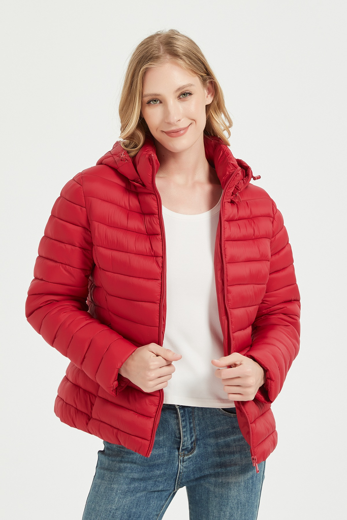 [F2015-33-S] Dames Puffer Jas - Rood (S)