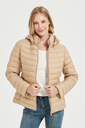 Dames Puffer Jas - Apricot