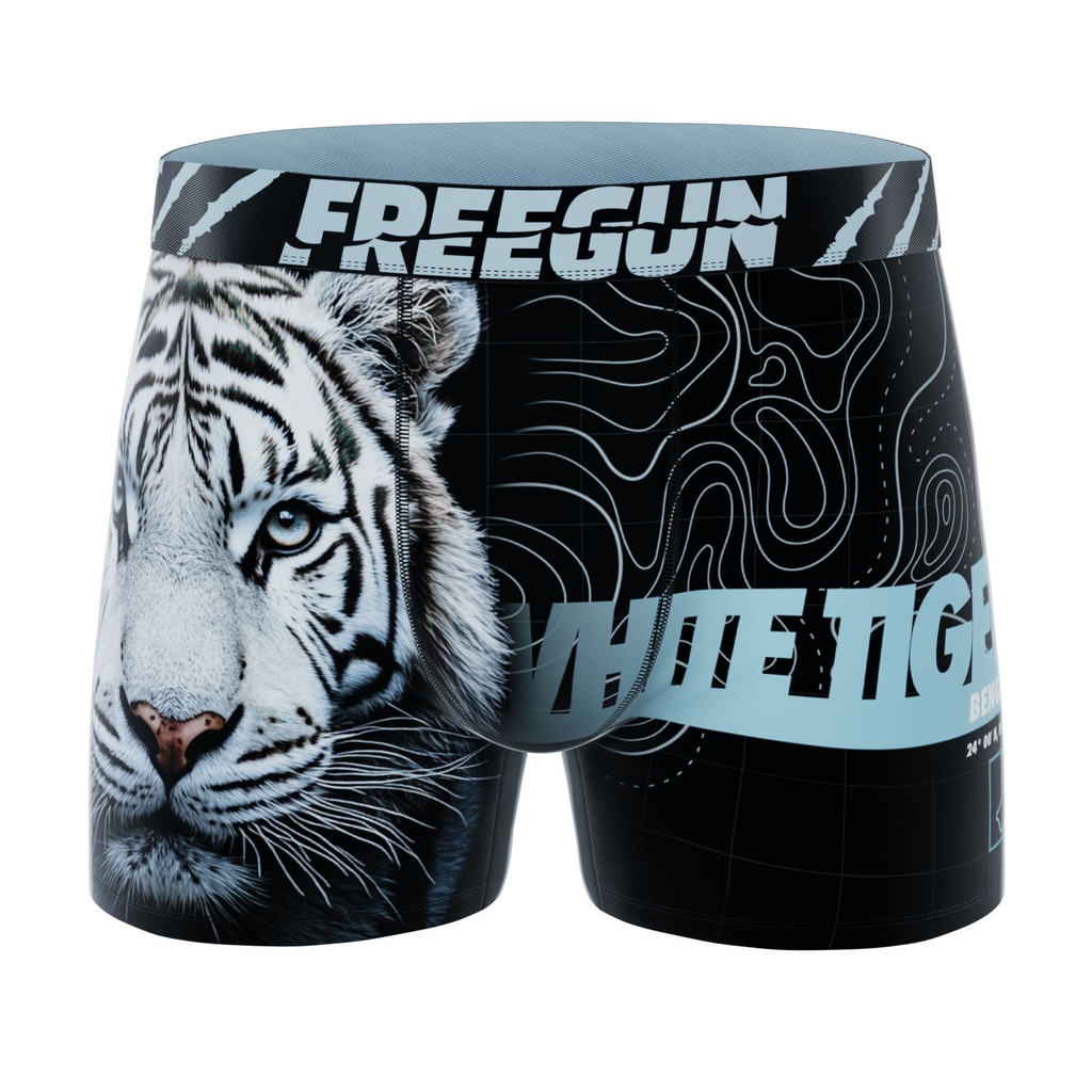 [FGPB04/3/BM/WHI-8/10] Boxershort Freegun Kids - White tiger (8/10 Jaar)