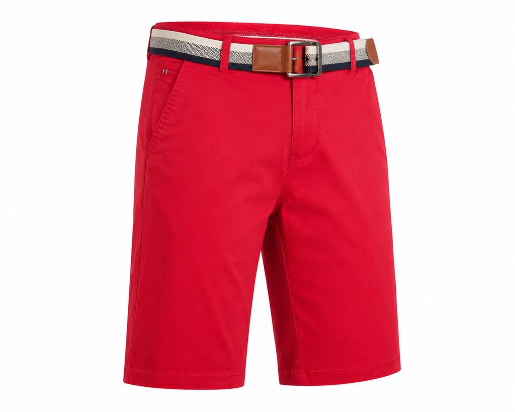 [TN28814-40] Herenshort met riem - Rood (40)