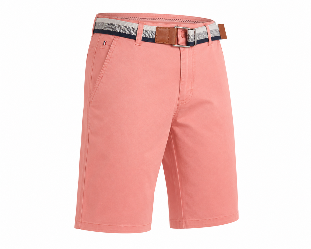 [TN28813-40] Herenshort met riem - Zalm roze (40)
