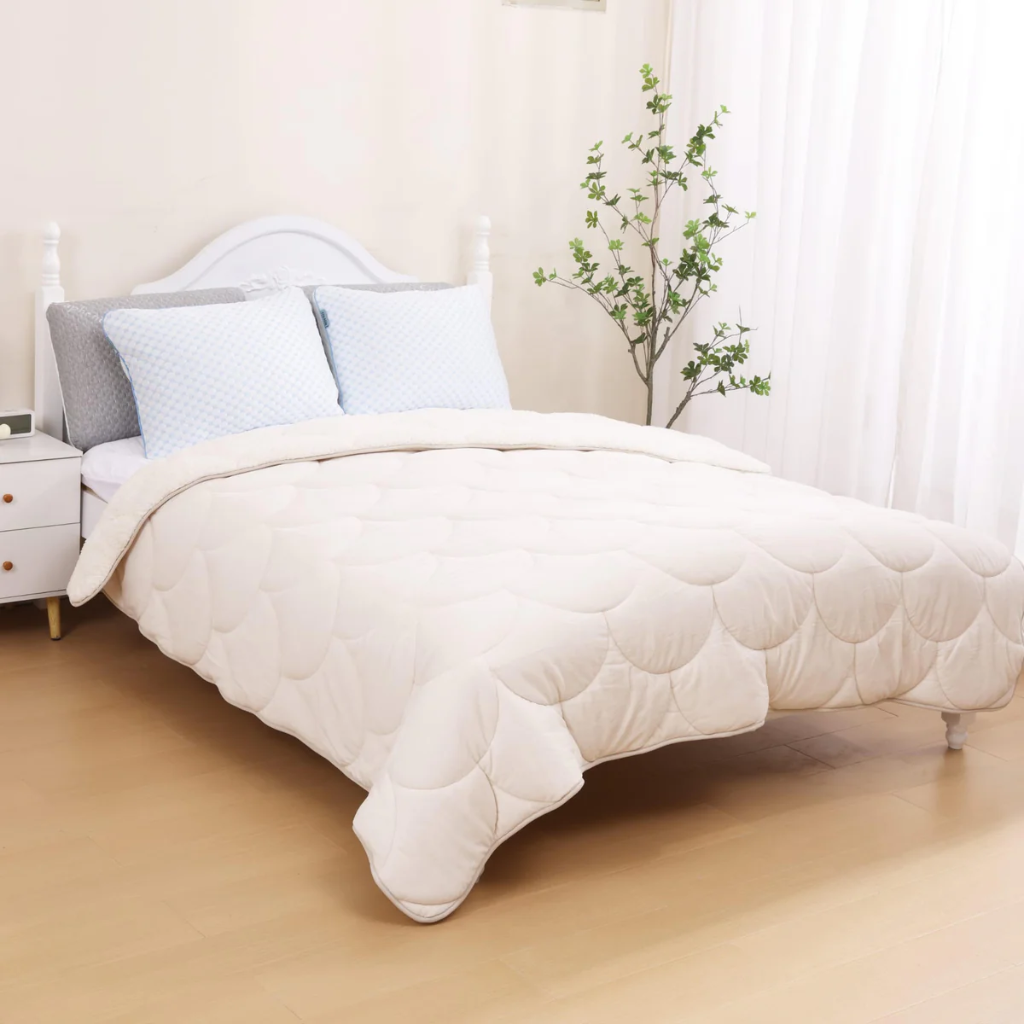 [VV-WHITE-200] Velvet Sherpa Comfort Dekbed - Pearl White (200x220)