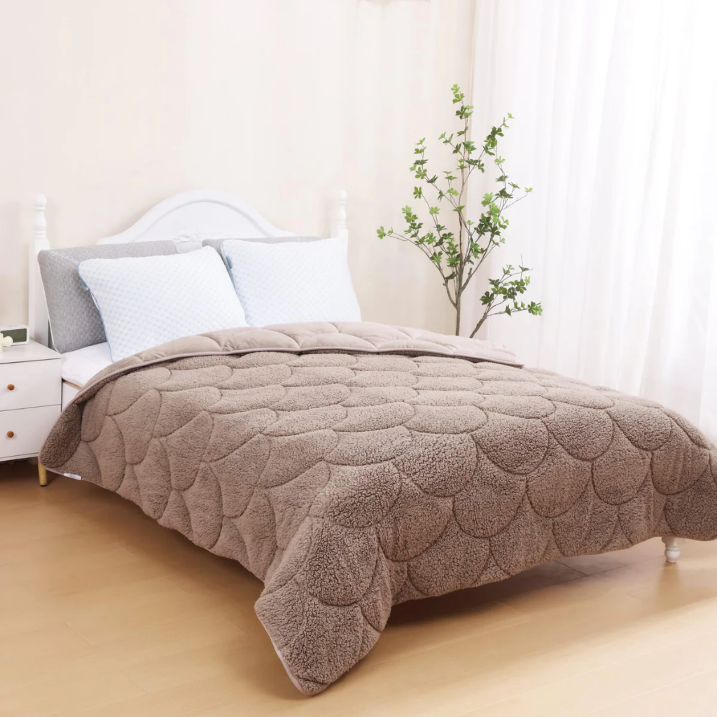 [VV-TAUPE-200] Velvet Sherpa Comfort Dekbed - Taupe (200x220)