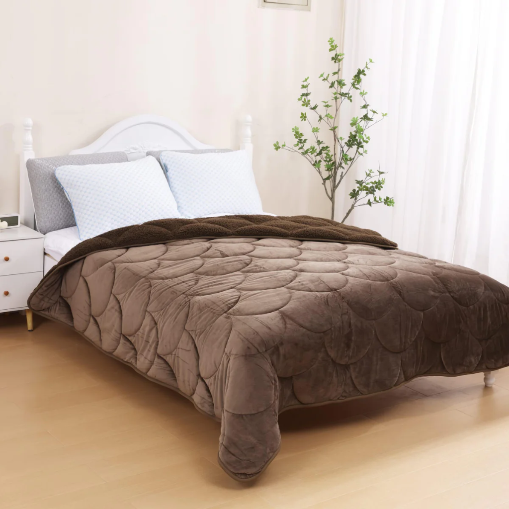 [VV-BROWN-200] Velvet Sherpa Comfort Dekbed - Coffee brown (200x220)